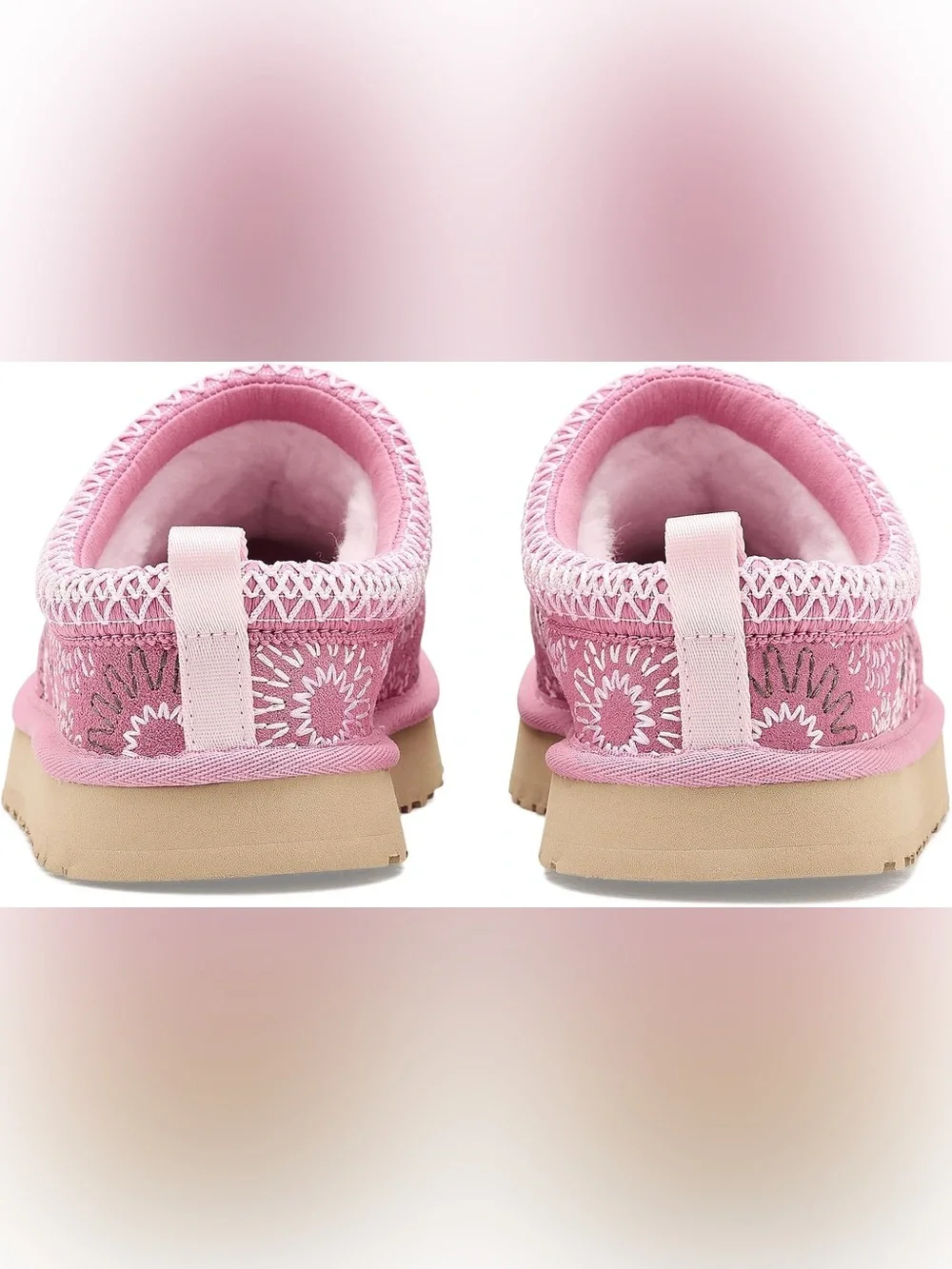 NWT! NEW IN BOX! UGG Kids’ Tazz Sun Stitch Slipper 6 M Horizon Pink